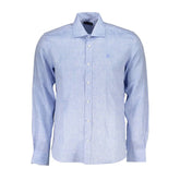 North Sails Light Blue Linen Men Shirt - M - Shirts