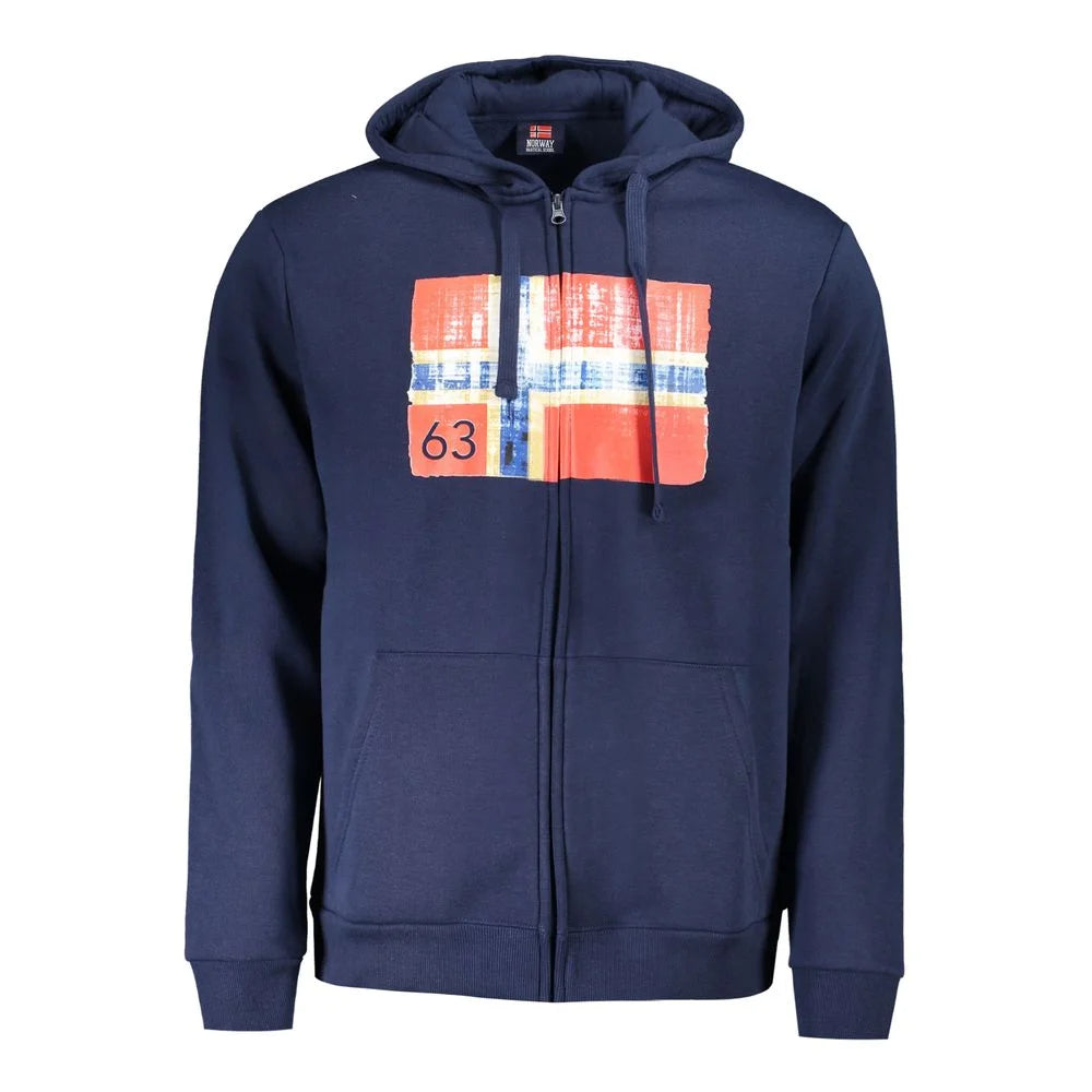 Norway 1963 Blue Cotton Men’s Hooded Sweater - Hoodies