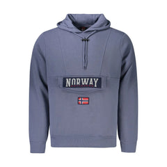 Norway 1963 Blue Cotton Men’s Hooded Sweater - Hoodies