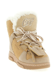 Off-White Beige Calfskin Ankle Boots - EU40/US10