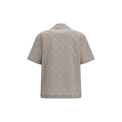 Off-White Beige Cotton Pattern Shirt