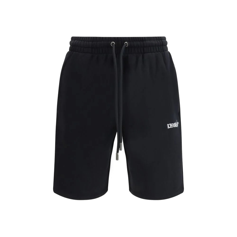 Off-White Black Cotton Bermuda Shorts