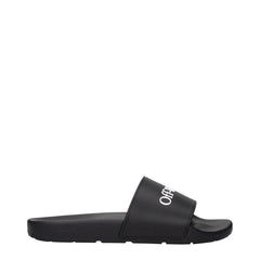 Off-White Black Cotton Slippers Sandals