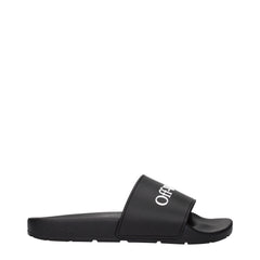 Μαύρα σαγιονάρες σανδάλια Off-White από βαμβάκι