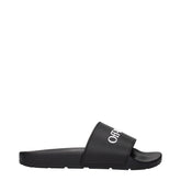 Off-White Black Cotton Slippers Sandals