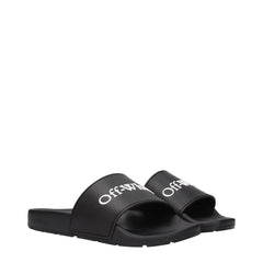 Off-White Black Cotton Slippers Sandals