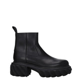 Off-White Black Leather Ankle Boots - Boots