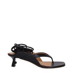 Off-White Black Leather Flip-Flop Sandals - Sandals