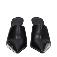 Off-White Black Leather High Heel Pumps