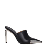 Off-White Black Leather High Heel Pumps
