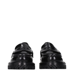 נעלי בית סלייד מרופדות עור שחור Off-White