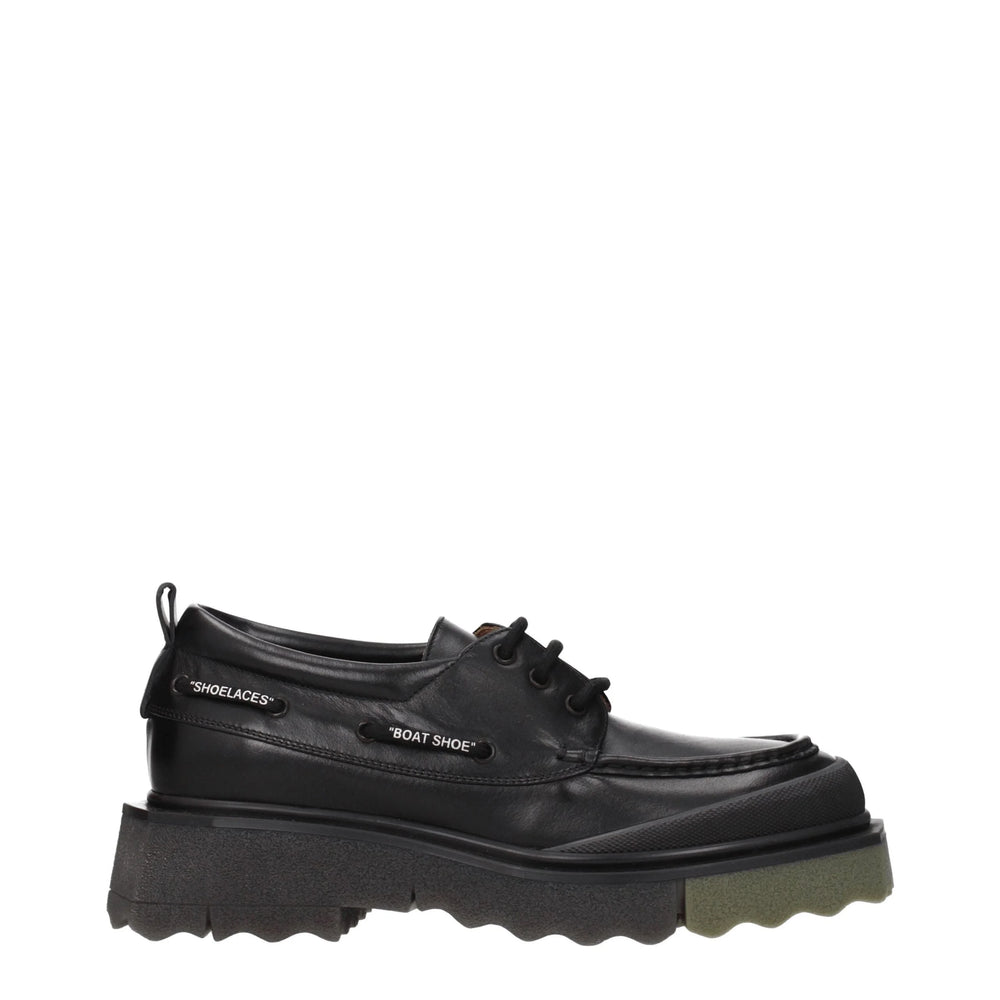 Off-White Black Leather Slip-On Loafers - EU42/US9