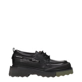 Off-White Black Leather Slip-On Loafers - EU42/US9
