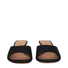 Off-White Black Linen Flat Sandals - EU36/US6 - Sandals