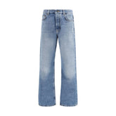 Off-White Blue Cotton Relaxed Fit Jeans