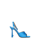 Off-White Blue Satin Stiletto Heels Sandals - Heels