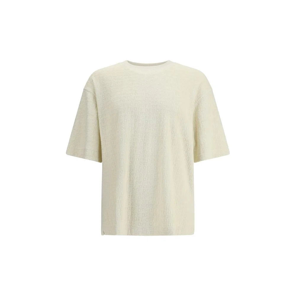 Off-White Cream Cotton T-Shirt - T-Shirts