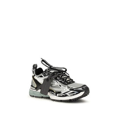 Off-White Gray Polyester Athletic Sneakers