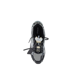 Off-White Gray Polyurethane Athletic Sneakers