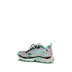 Off-White Multicolor Polyester Athletic Sneakers