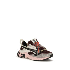Off-White Multicolor Polyester Athletic Sneakers