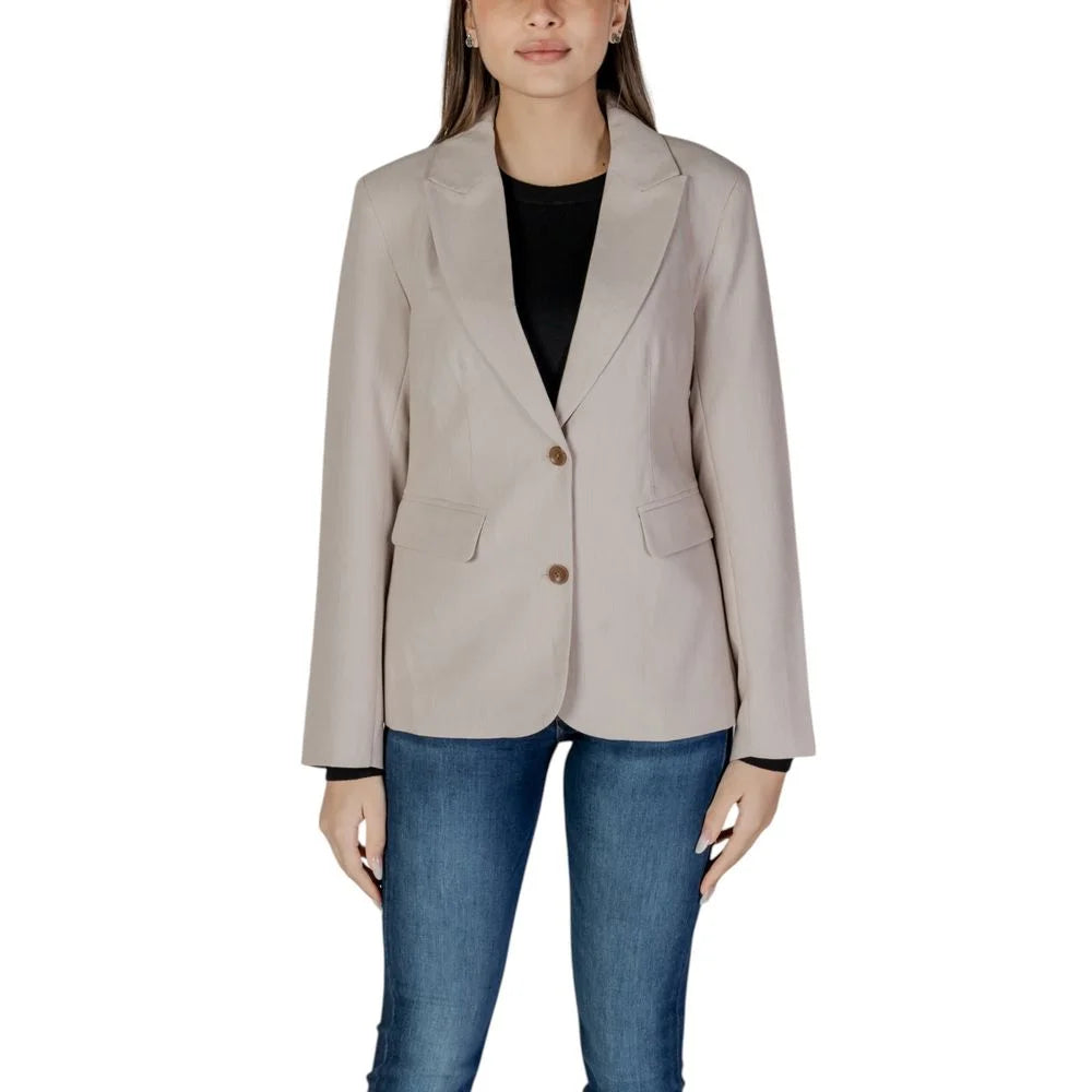Only Beige Recycled Polyester Blazer - Coats & Jackets