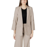 Only Beige Viscose Blazer - Coats & Jackets