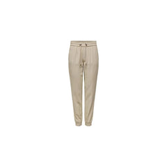 Only Beige Viscose Pant - Trousers
