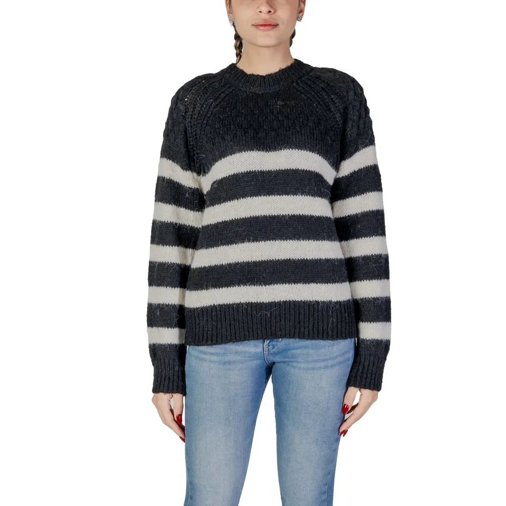 Only Black And White Recycled Polyester Sweater - Sweaters