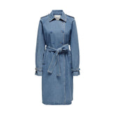 Only Blue Cotton Trench Coat - Trench Coats