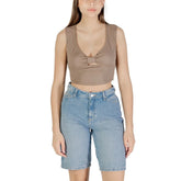 Only Brown Viscose Top - Tank Tops