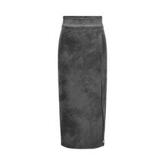 Only Gray Artificial Leather Skirt - IT40|S