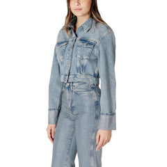 Only Light Blue Organic Cotton Jackets & Coat - Trucker Jackets