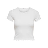 Only White Polyester T-Shirt - T-Shirts