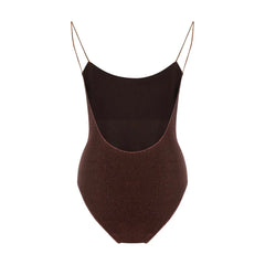 Oséree Brown Metal One-Piece Swimsuit