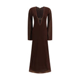 Oséree Brown Polyamide Casual Dress