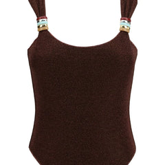 Oséree Brown Polyamide One-Piece Swimsuit