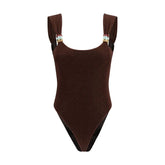 Oséree Brown Polyamide One-Piece Swimsuit