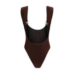Oséree Brown Polyamide One-Piece Swimsuit