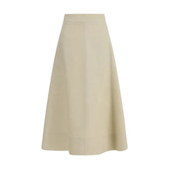 P.A.R.O.S.H. Beige Linen Midi Skirt