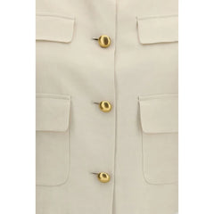 P.A.R.O.S.H. Beige Wool Sleveless Jacket