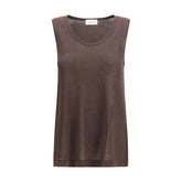 P.A.R.O.S.H. Brown Linen Tank Tops