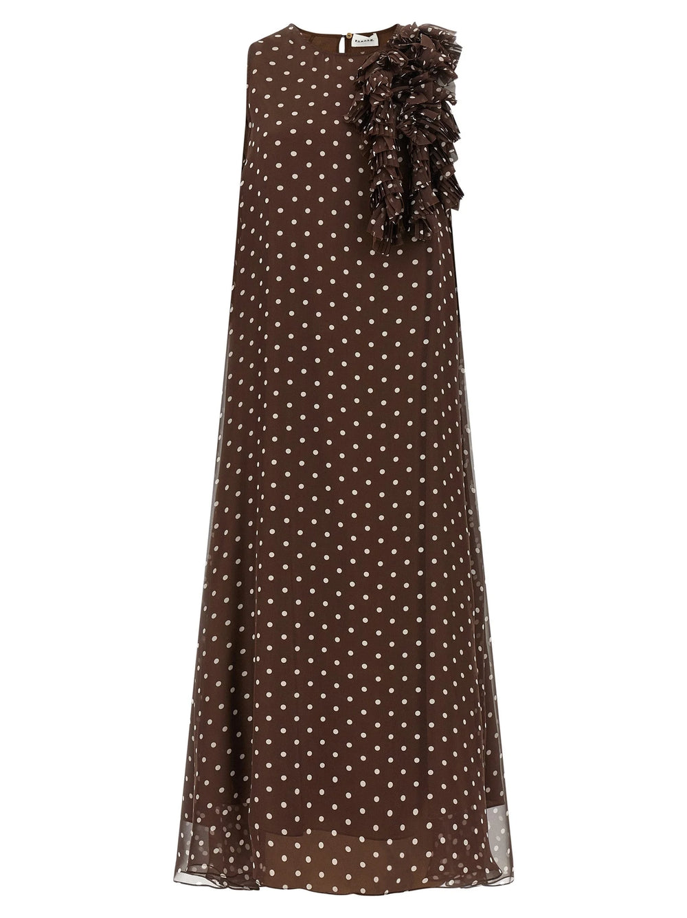 P.A.R.O.S.H. Brown Polyester Long Dress - L