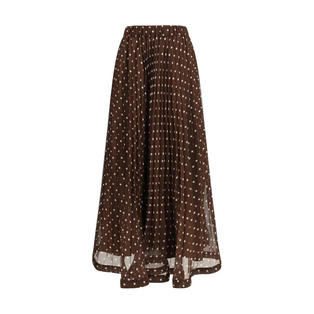 P.A.R.O.S.H. Brown Polyester Long Skirt - M