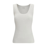 P.A.R.O.S.H. Cream Cotton Tank Tops