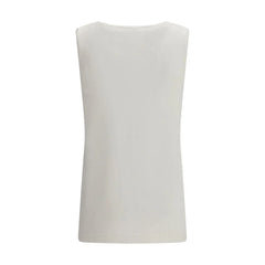 P.A.R.O.S.H. White Linen Tank Tops - S