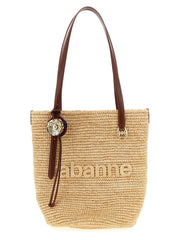 Paco Rabanne Beige Raffia Tote Bag