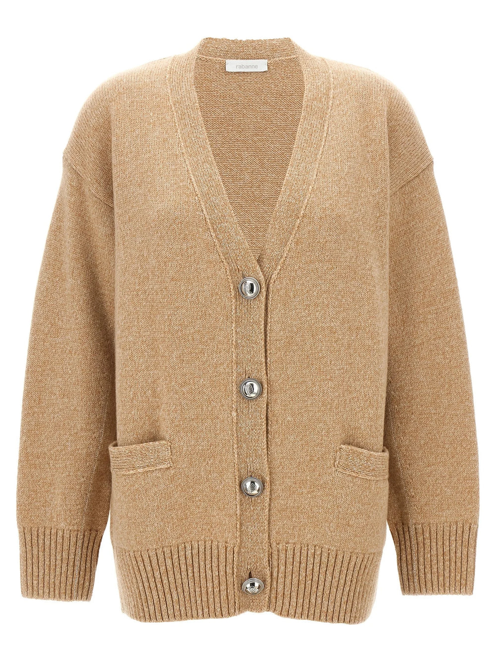 Paco Rabanne Beige Wool Cardigan - L