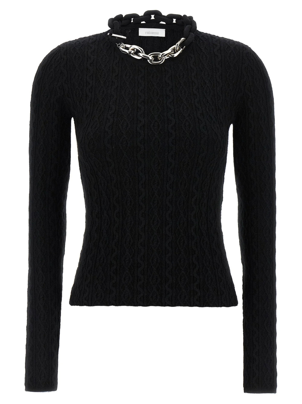Paco Rabanne Black Wool Cardigan - S