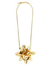 Paco Rabanne gold brass necklace featuring signature oversized interlocking links in a polished metallic finish.